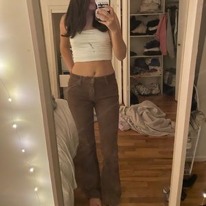Brandy Melville brown corduroy flares- low waisted